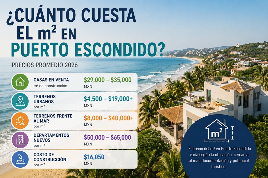 ¿Cuánto cuesta el m2 en Puerto Escondido?
