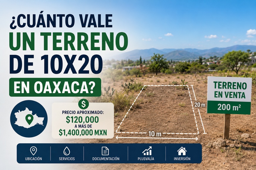 ¿Cuánto vale un terreno de 10x20 en Oaxaca?