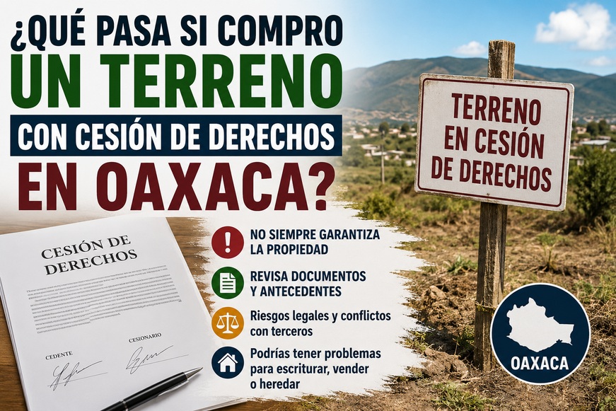 ¿Qué pasa si compro un terreno con cesión de derechos en Oaxaca?